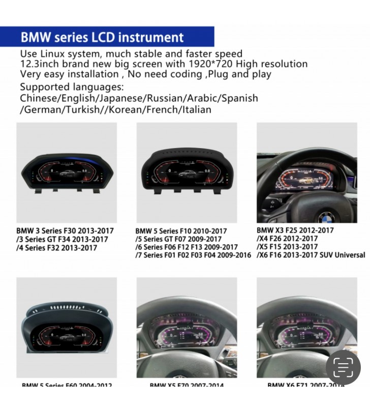 Virtual Cockpit BMW Serie 5 E60 12,3 pollici
