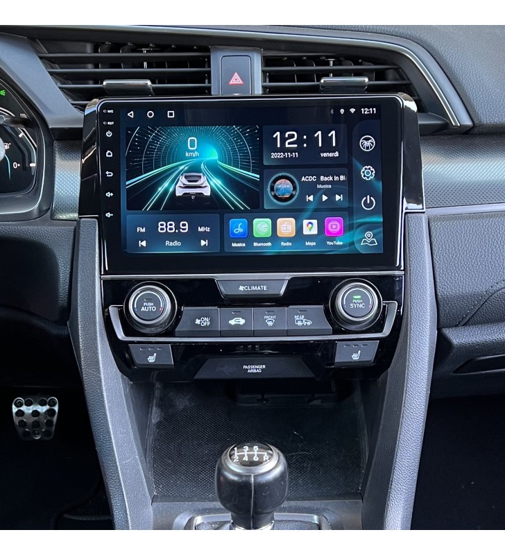Autoradio Android Honda Civic X 2016-2021 Apple CarPlay 10 pollici