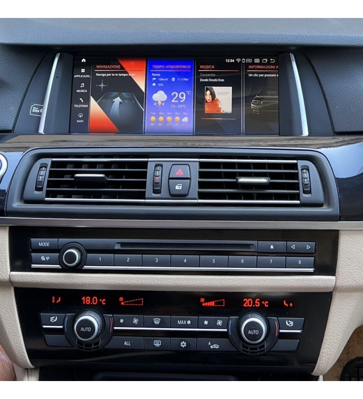 Autoradio Android BMW Serie 5 F1x 2010-2017 Apple CarPlay 10 pollici