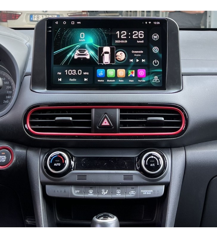 Autoradio Android Hyundai Kona 2017-2023 Apple CarPlay 10 pollici