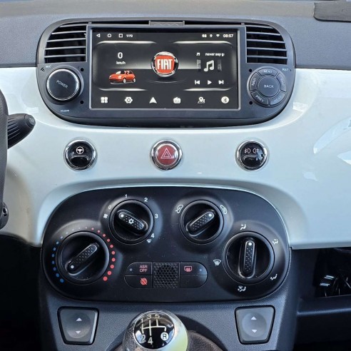 Autoradio Fiat 500 2007–2015 CarPlay 7″ QLED con manopole laterali