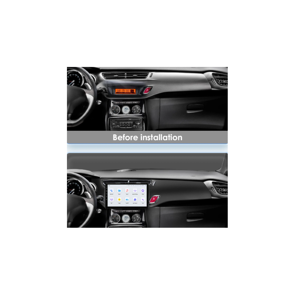 Autoradio Android Citroën C3 2010-2016 Apple CarPlay 10 pollici