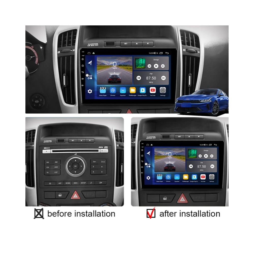 Autoradio Android Kia Ceed 2006-2012 Apple CarPlay 10 pollici