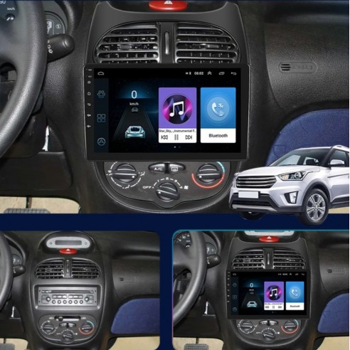 Autoradio Android Peugeot 206 1998-2012 Apple CarPlay 10 pollici