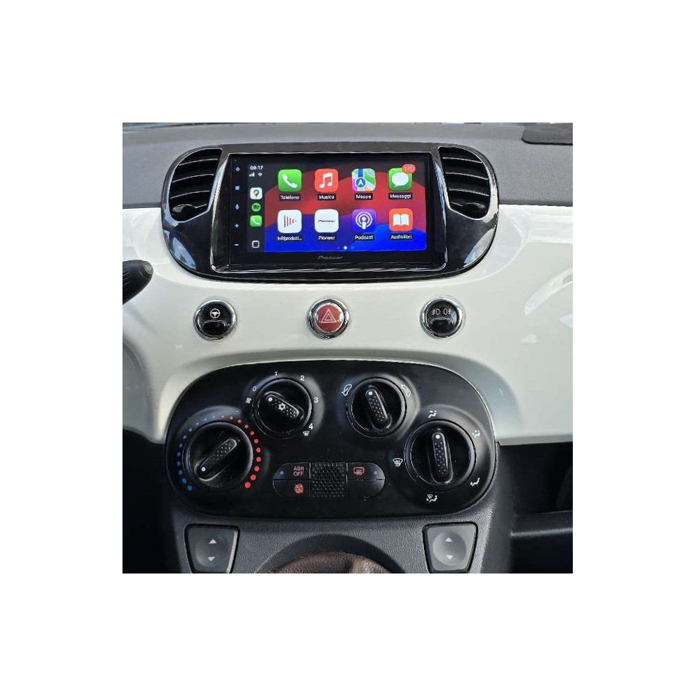 Autoradio Fiat 500 2007–2015 CarPlay 7″ QLED senza manopole laterali