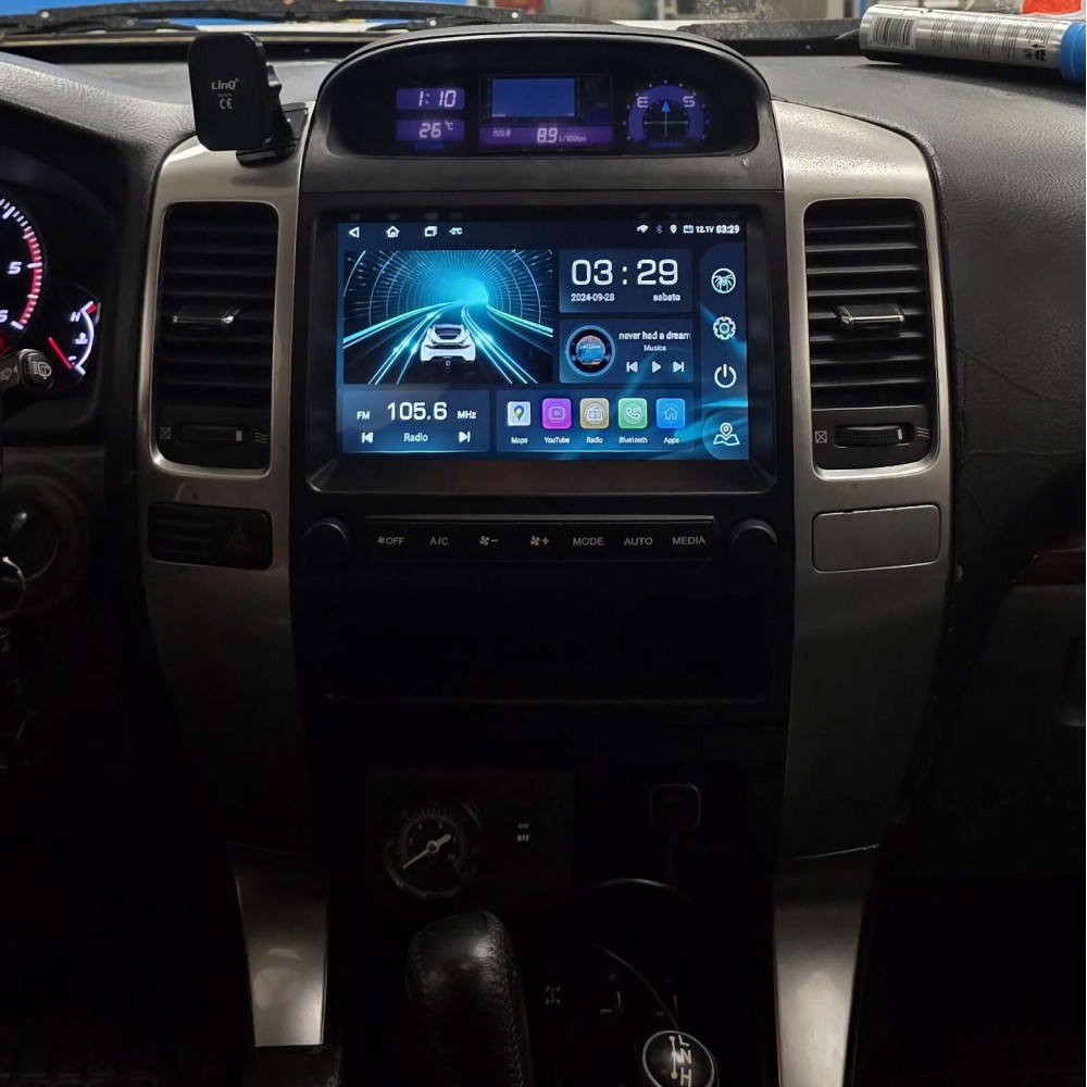 Autoradio Android Toyota Land Cruiser Prado J120 2002-2009 Apple CarPlay 9,7 pollici