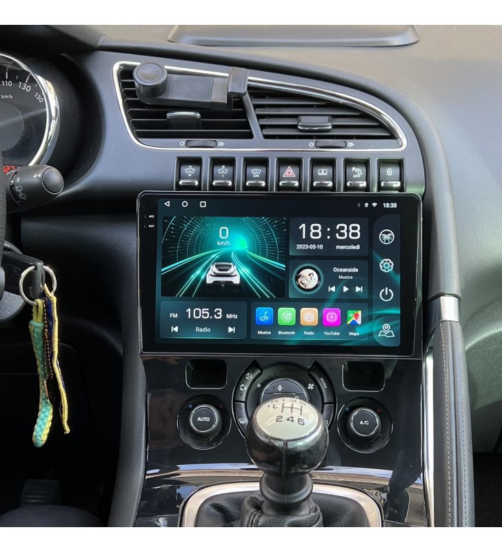 Autoradio Android Peugeot 3008 2009-2016 Apple CarPlay 10 pollici