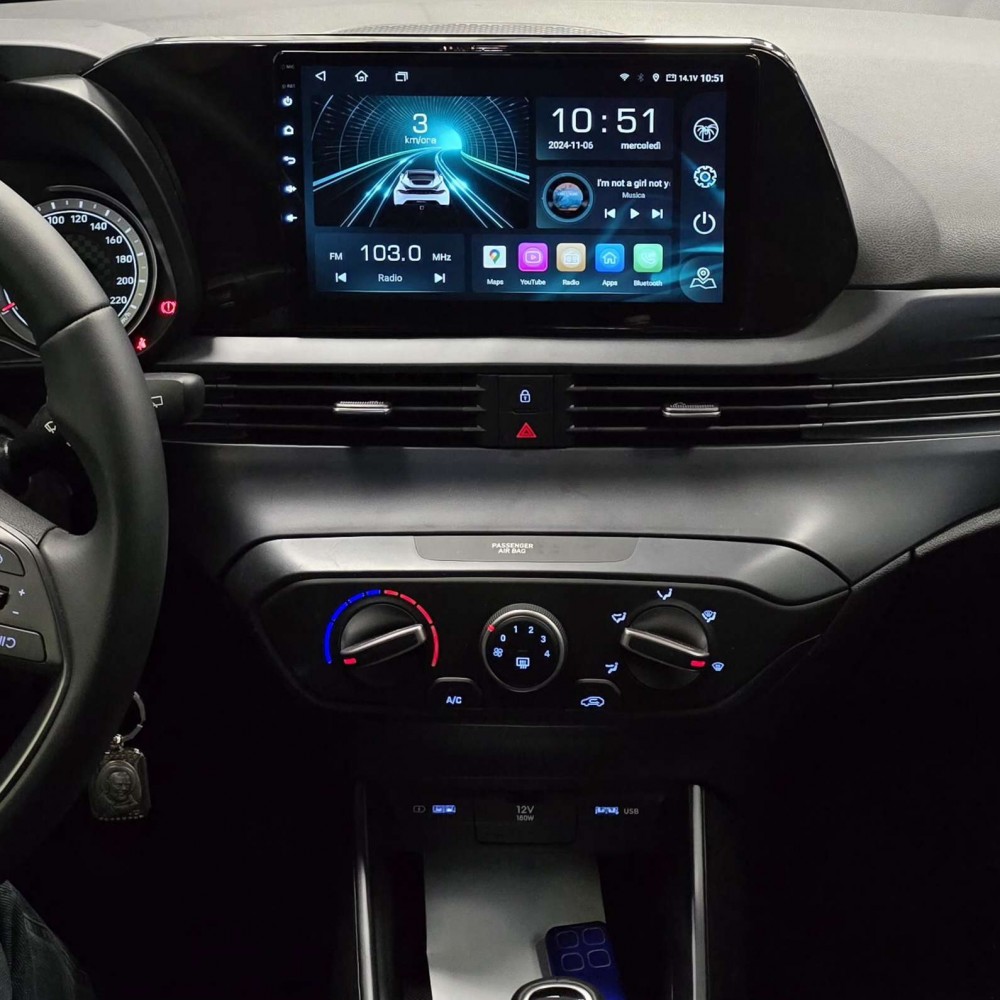 Autoradio Android Hyundai Bayon 2021-2024 Apple CarPlay 10 pollici
