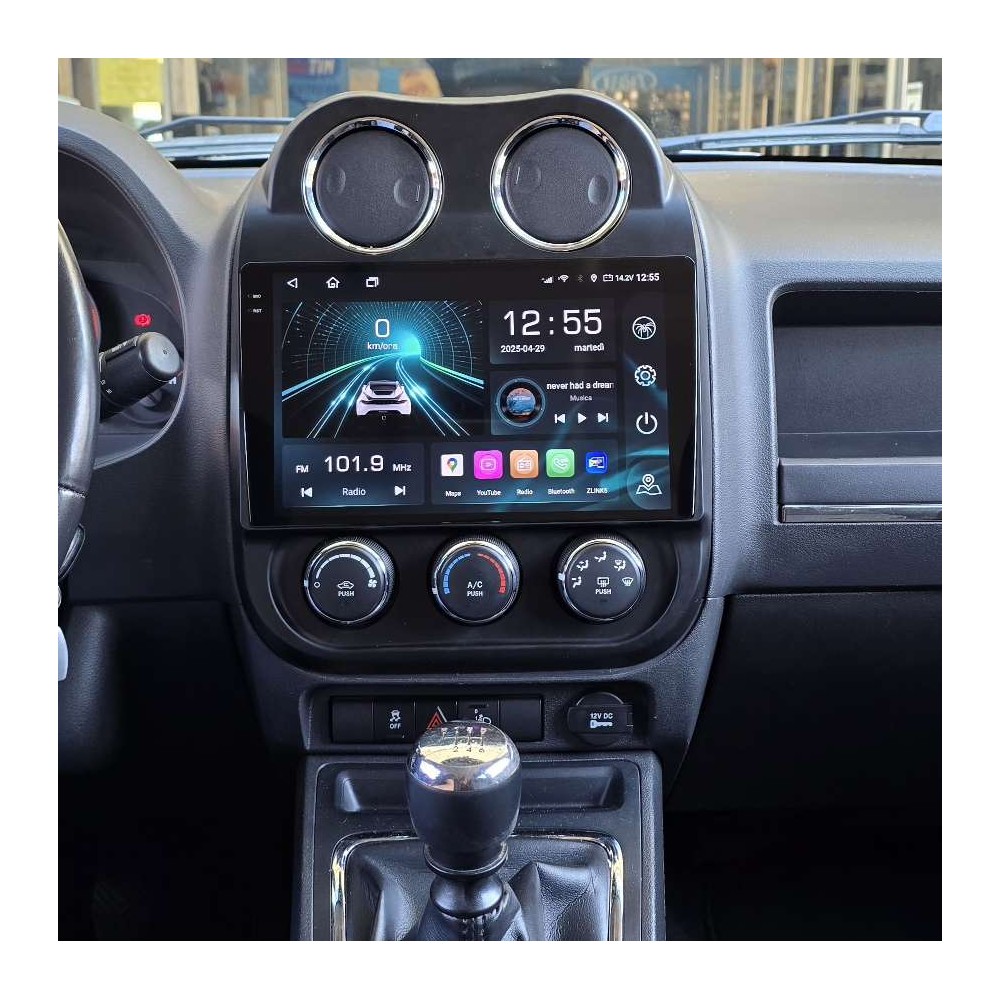 Autoradio Android Jeep Compass 2011-2017 Apple CarPlay 10 pollici