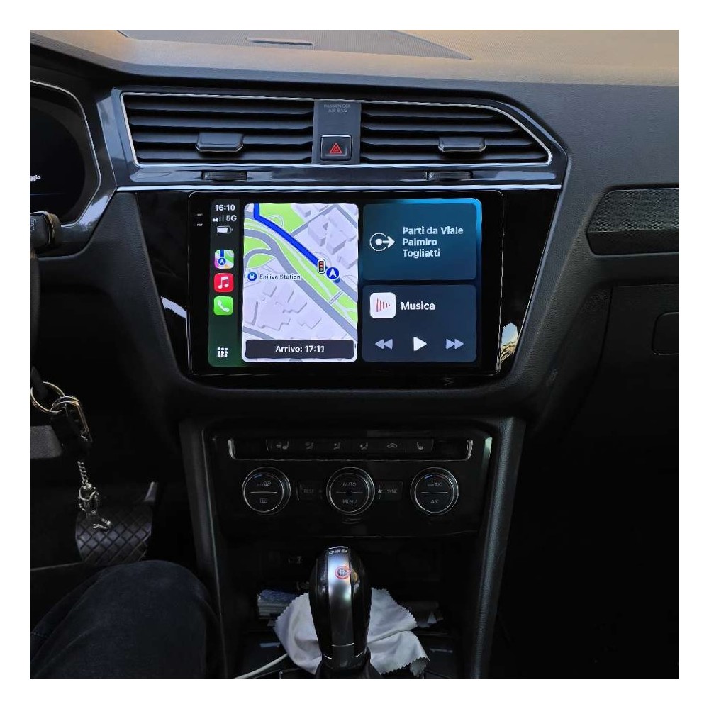 Autoradio Android Volkswagen Tiguan II AD1 2016-2023 Apple CarPlay 10 pollici
