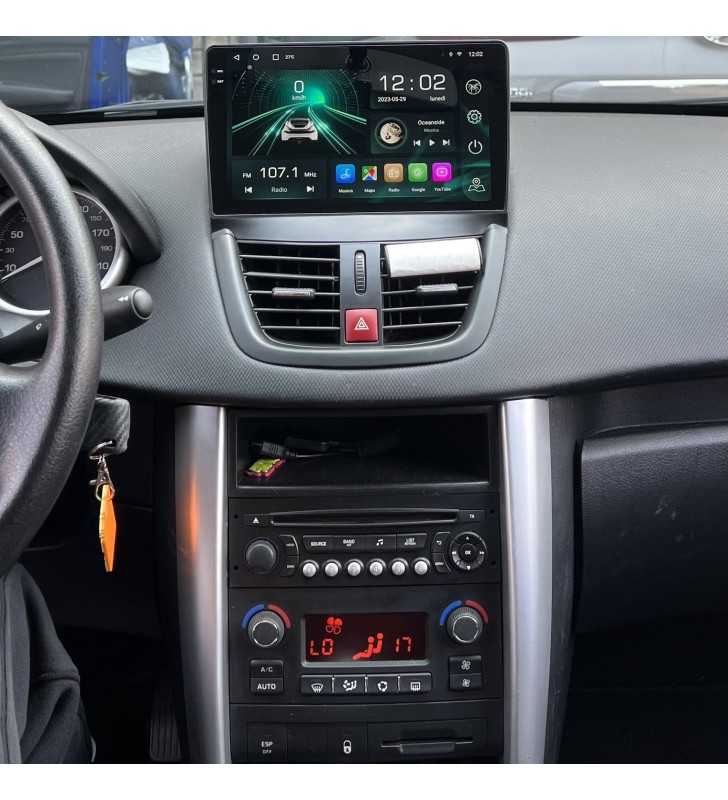 Autoradio Android Peugeot 207 2006-2015 Apple CarPlay 10 pollici