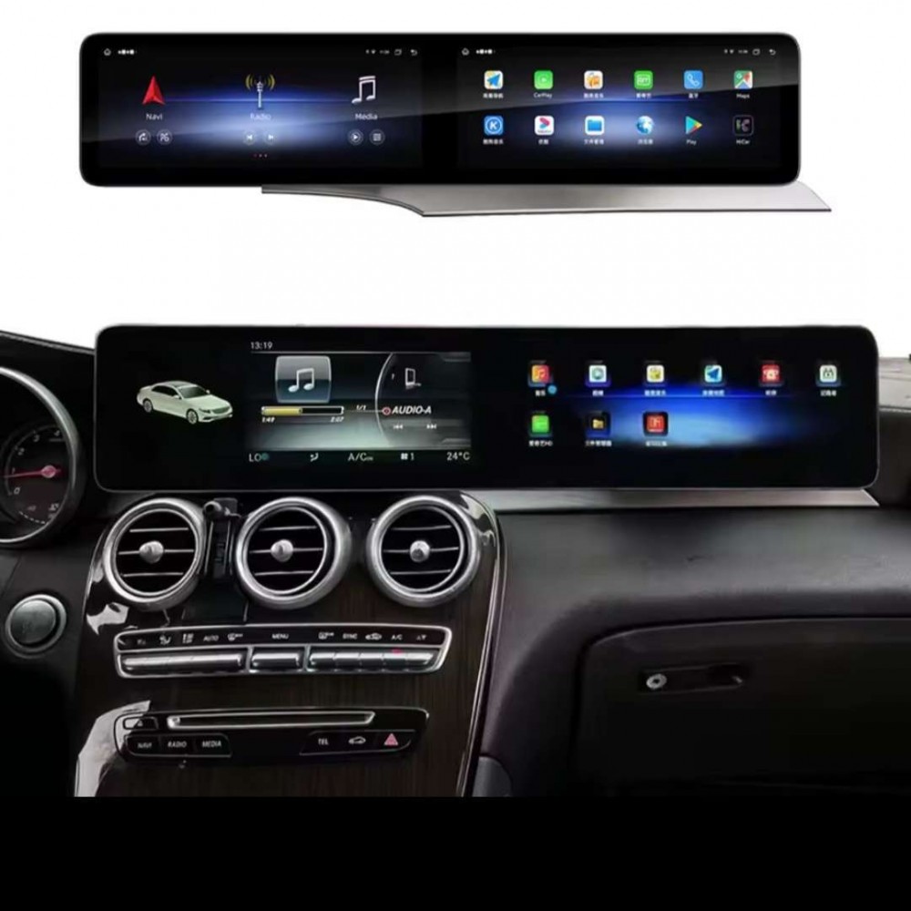 Autoradio Android Mercedes GLC X253 C253 2015-2022 doppio monitor 12,3 + 12,3 pollici