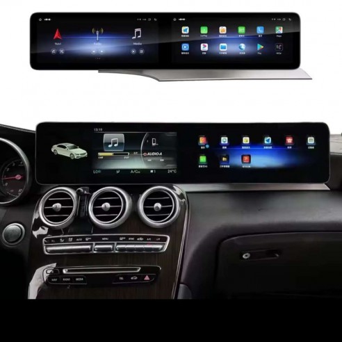Autoradio Android Mercedes GLC X253 C253 2015-2022 doppio monitor 12,3 + 12,3 pollici