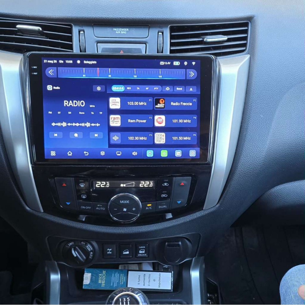 Autoradio Android Nissan Navara NP300 D23 2015-2023 Apple CarPlay 10 pollici