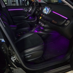 Ambient Light multicolore Fiat 500X – abitacolo anteriore viola